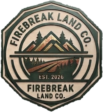 Carved Firebreak Land Co. sign